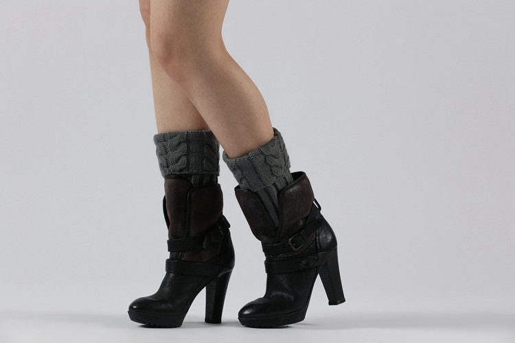 Winter Cable Knit Boot Cuffs Elastic Crochet Leg Warmer Sock Thermal Boot Topper